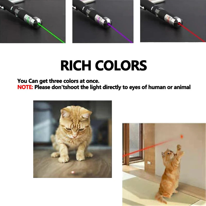 2-in-1 Mini Laser Pointer, LED Pet Training Flashlight, Scratching